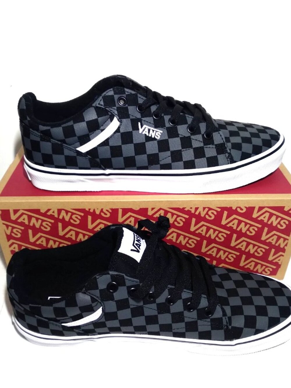 Vans Men's Seldan Sneaker Size 10.5 Checkerboard Black/Pewter VN000CT3HR0 NEW